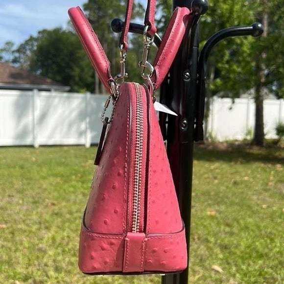 New Coach ostrich-embossed satchel / crossbody bag / shoulder bag - Picture 9 of 16